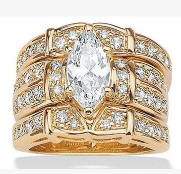 Zircon Couples Rings Set For Him And Her Elegant Engagement Wedding Promise Matching Bands For Anniversary And Gift