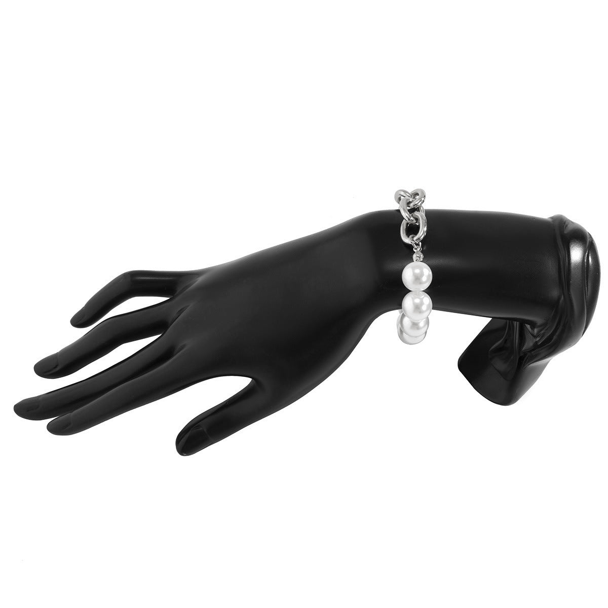 Womens Metal Chain Bracelet With Pearl Simple Geometric Design Electroplated Jewelry Elegant Gift Perfect Gift