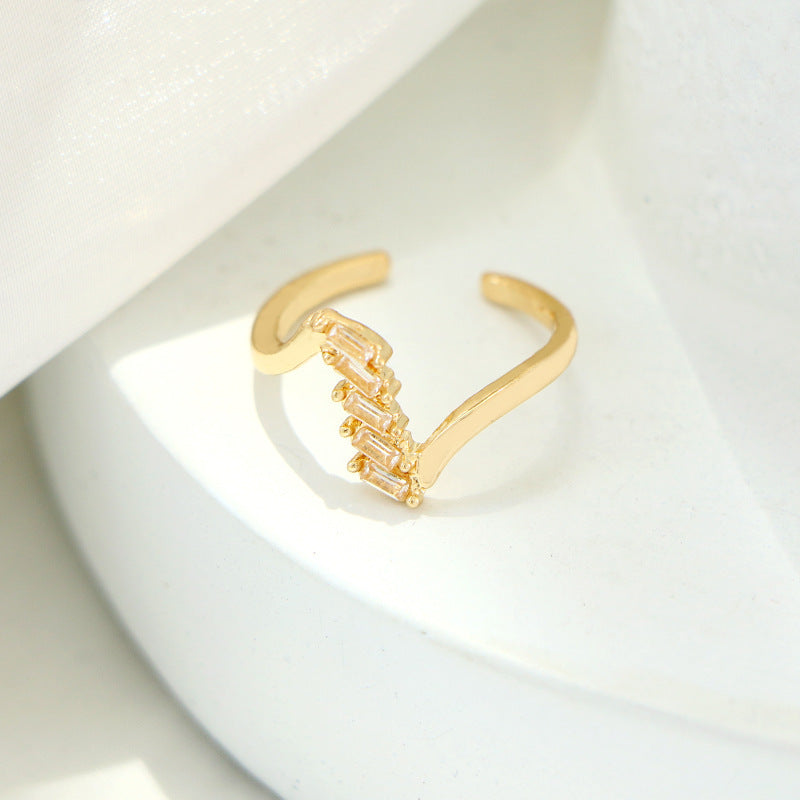 Unisex Hip Hop Geometric Open Ring Gold Plated Adjustable European American Retro Statement Jewelry For All In