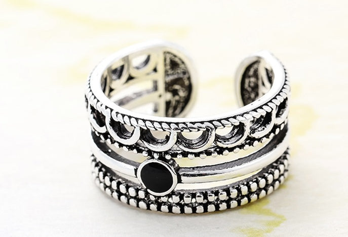 Copper Adjustable Open Ring For Women Retro Fashion Jewelry Anniversary Gift For Birthdays And Elegant Festivals