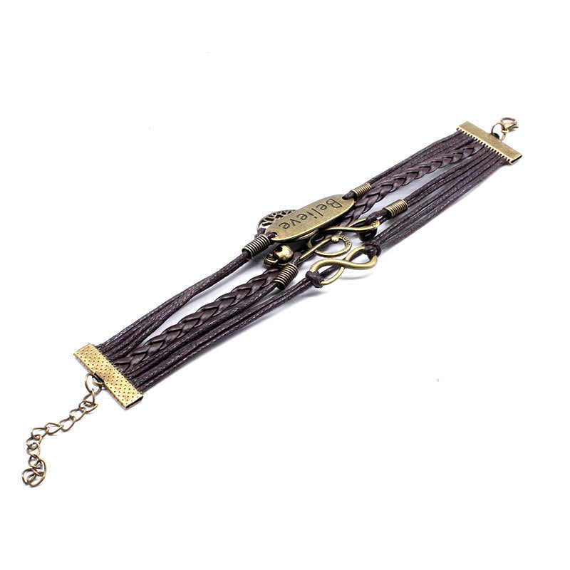 Unisex Braided Wax Rope Bracelet Adjustable Alloy With Letters Numbers Text Design Dark Purple Daily Accessory