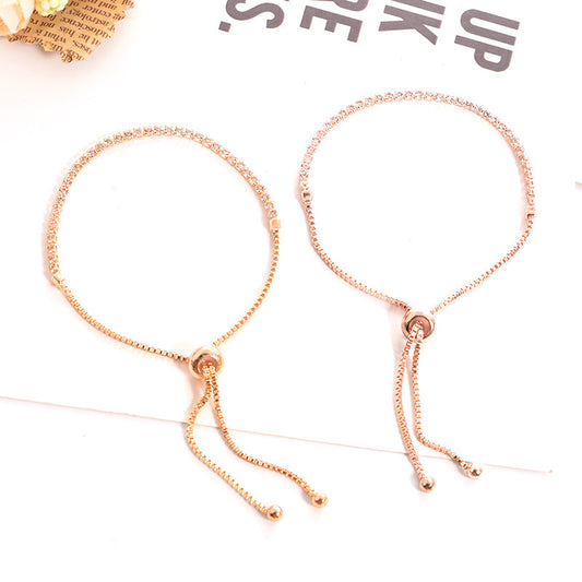 Womens Crystal Bracelet Adjustable Geometric Electroplated Alloy Inlay Gems Jewelry Gifts Europe America Gifts