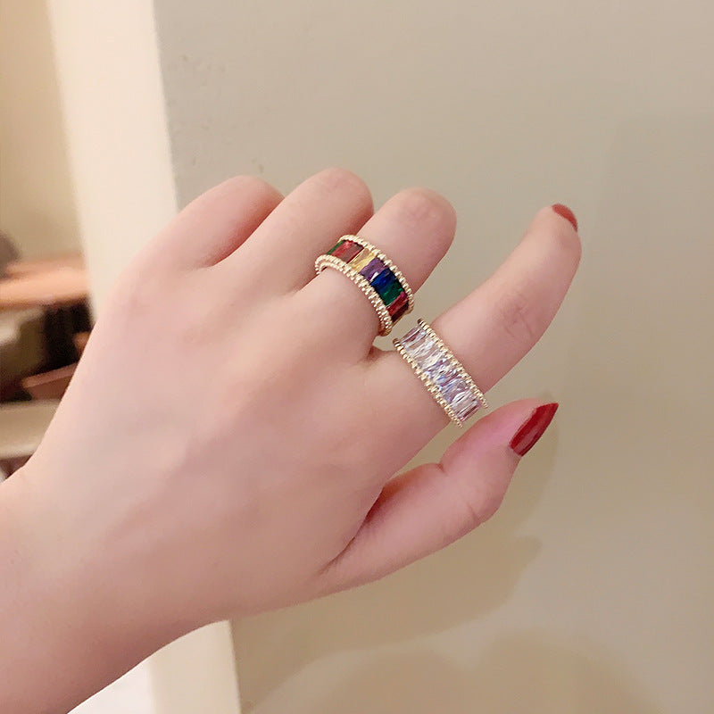 Rainbow Ring For Women Retro Open Copper Adjustable Band Jewelry Classic Style Trendy Gift For Everyday Wear Today