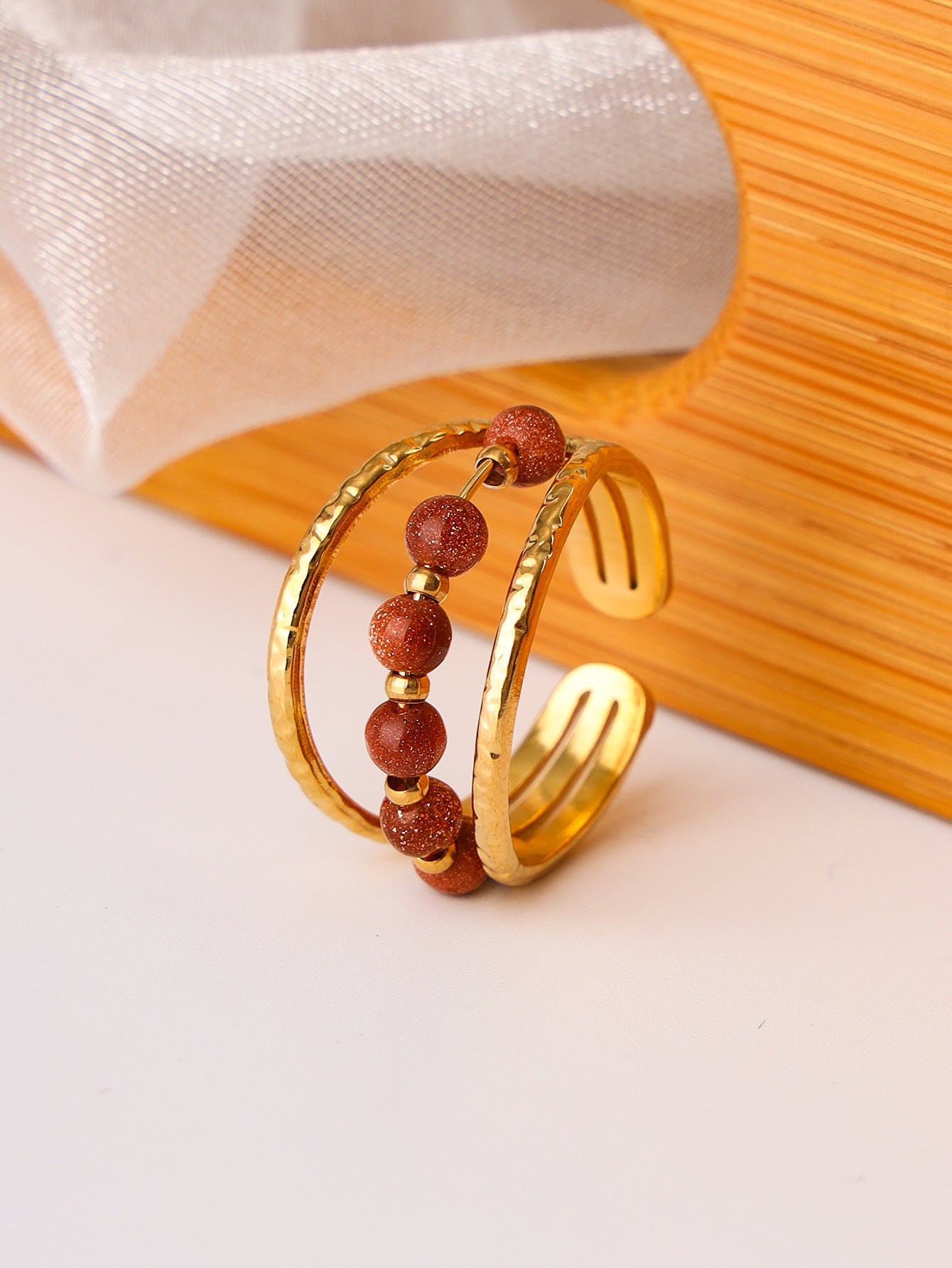 Antique Style Ring Special Interest Design Retro U Shape Stainless Steel Jewelry Wholesale Colorful Finish For Women