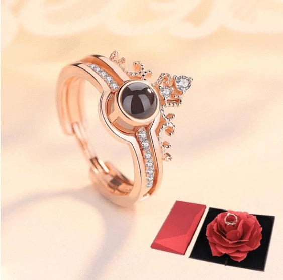 Womens Crown Ring European Inlay Plated Copper Ring With Gemstones And Semi Precious Stone Inlay With Royal Finish