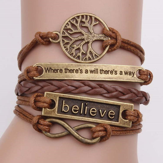Letter Bracelet Unisex Rope Alloy Electroplated Jewelry
