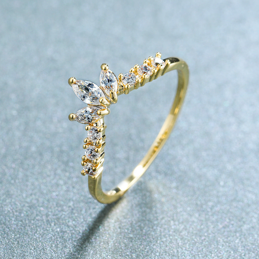 Gold Tone Oval Ring For Women Geometric Copper Design Fashion Jewelry Everyday Wear Everyday Style Accessories Chic