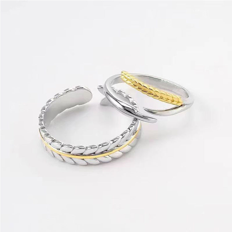 Unisex Wheat Ear Ring Adjustable Copper Jewelry Silver Tone Fashion Accessory Durable Mens Womens Ring For All