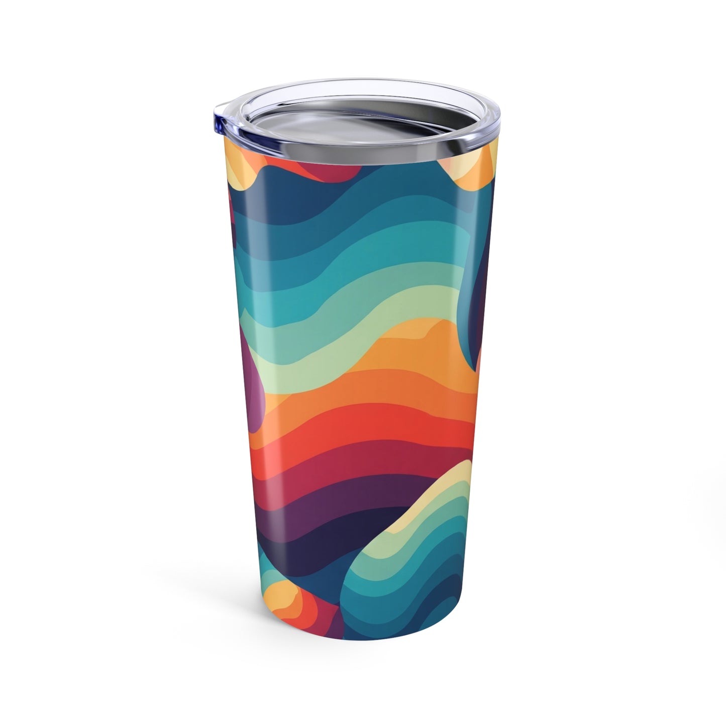 20oz Stainless Steel Tumbler With Double Wall Vacuum Insulation and Spill Resistant Lid Printed Design for Hot and
