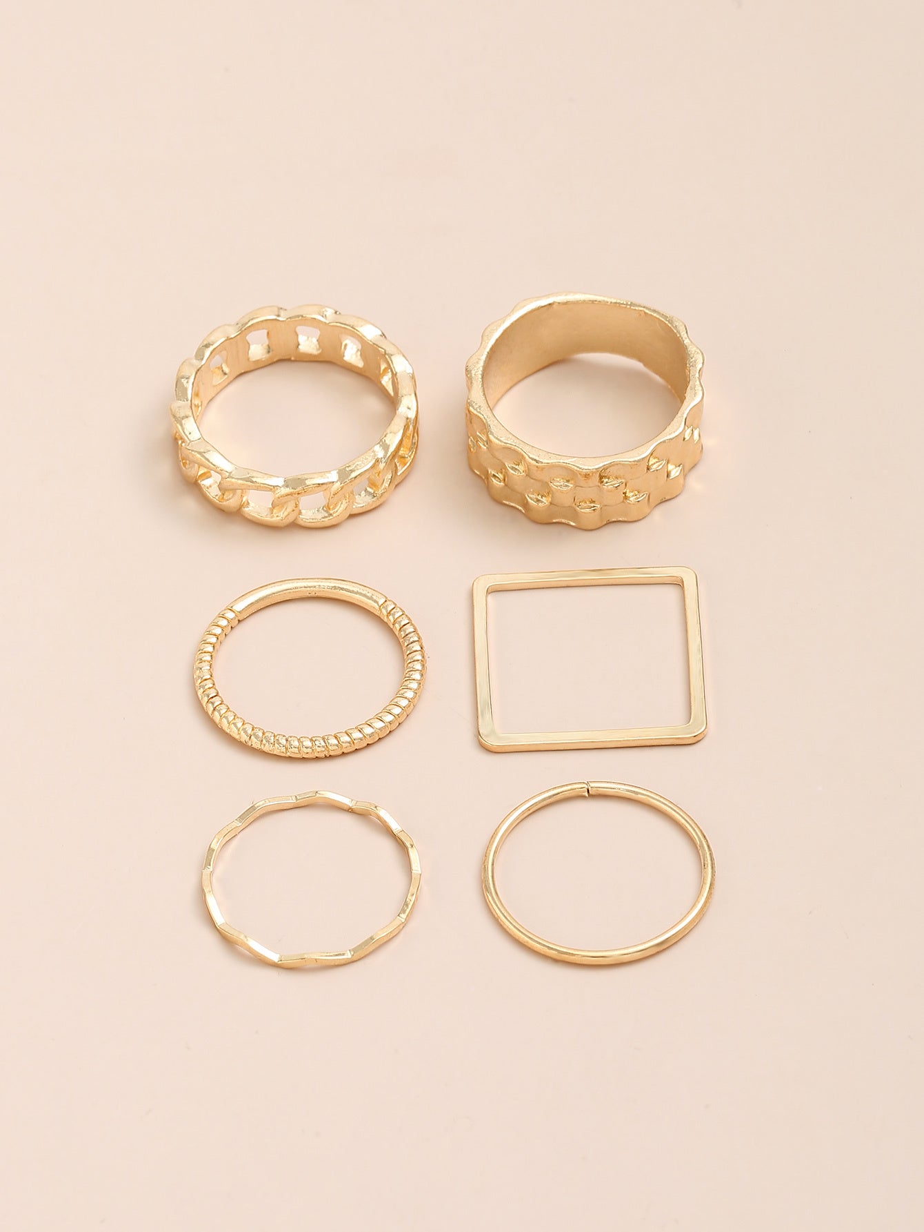 Womens Multi Layer Ring Electroplated Zinc Alloy Jewelry Gift For Her Individually Packed With Gleaming Finish