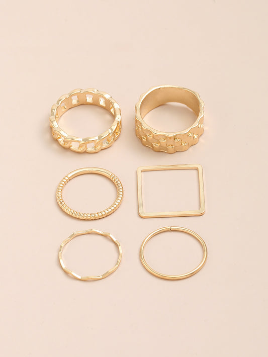 Womens Multi Layer Ring Electroplated Zinc Alloy Jewelry Gift For Her Individually Packed With Gleaming Finish