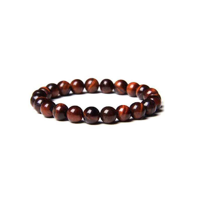 Agate 8mm Beaded Bracelet Stretch Stone Jewelry European American Neutral Style for Yoga Outdoors Travel Gear