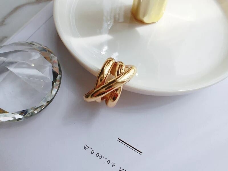 Retro Fashion Cross Multilayer Big Ring Alloy Material Style European And American Women Free Size Alloy Style