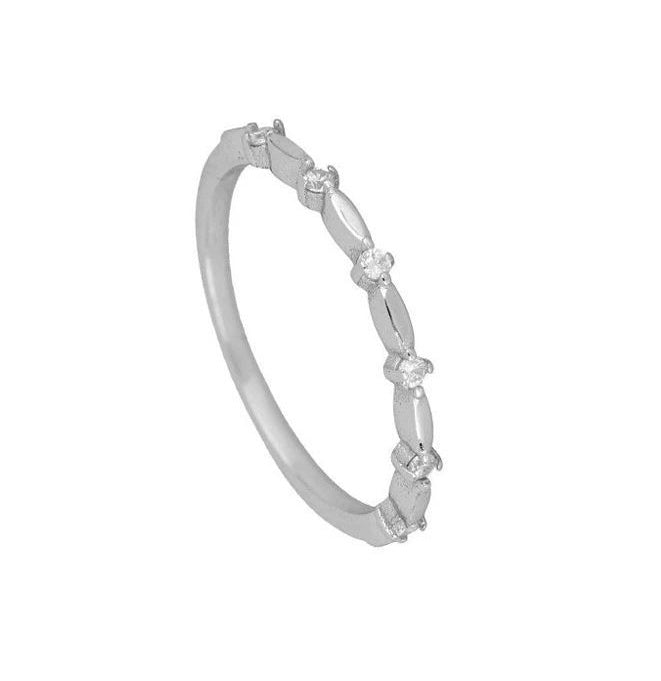 Geometric SilverPlated Copper Ring For Women EuropeanAmerican Fashion Jewelry Individually Packed Gift For Her