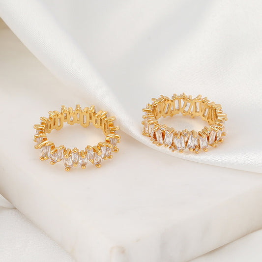 Unisex Copper Ring Polished Gold Geometric Design Hip Hop Ring Jewelry Gift for Fashion Everyday Wear Look Now