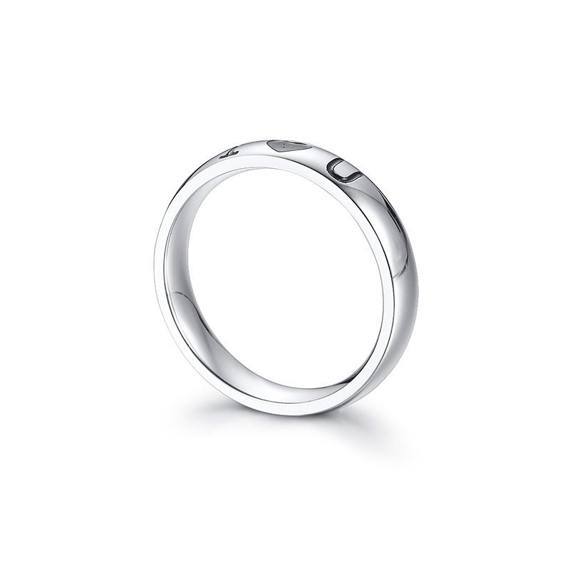 Stainless Steel Ring Geometric Friendship Jewelry Elegant Band For Everyday Wear Simple Design Gift Sweet Gift