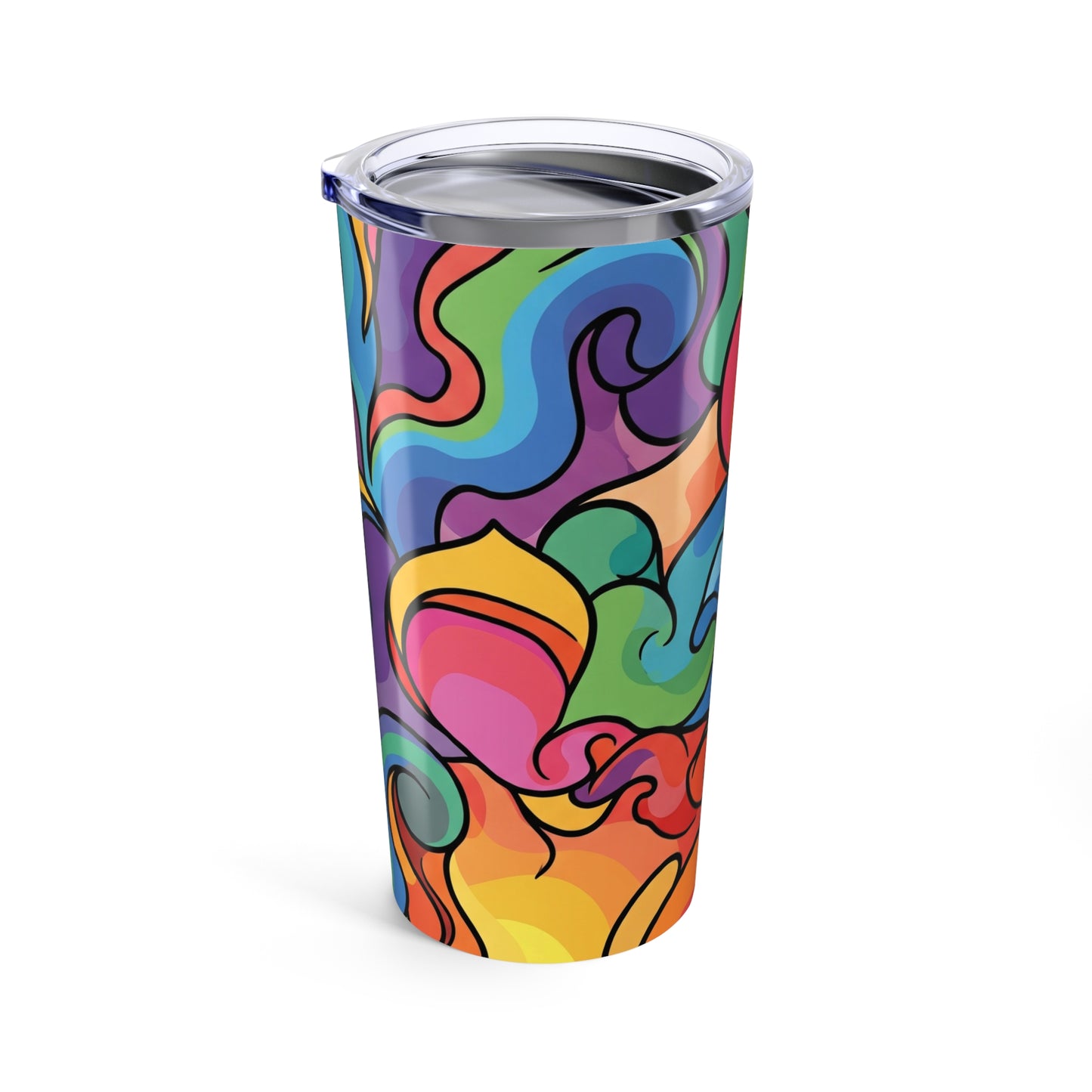 Printed 20oz Stainless Steel Tumbler With Double Wall Vacuum Insulation Spill Resistant Lid For Hot Cold Beverages