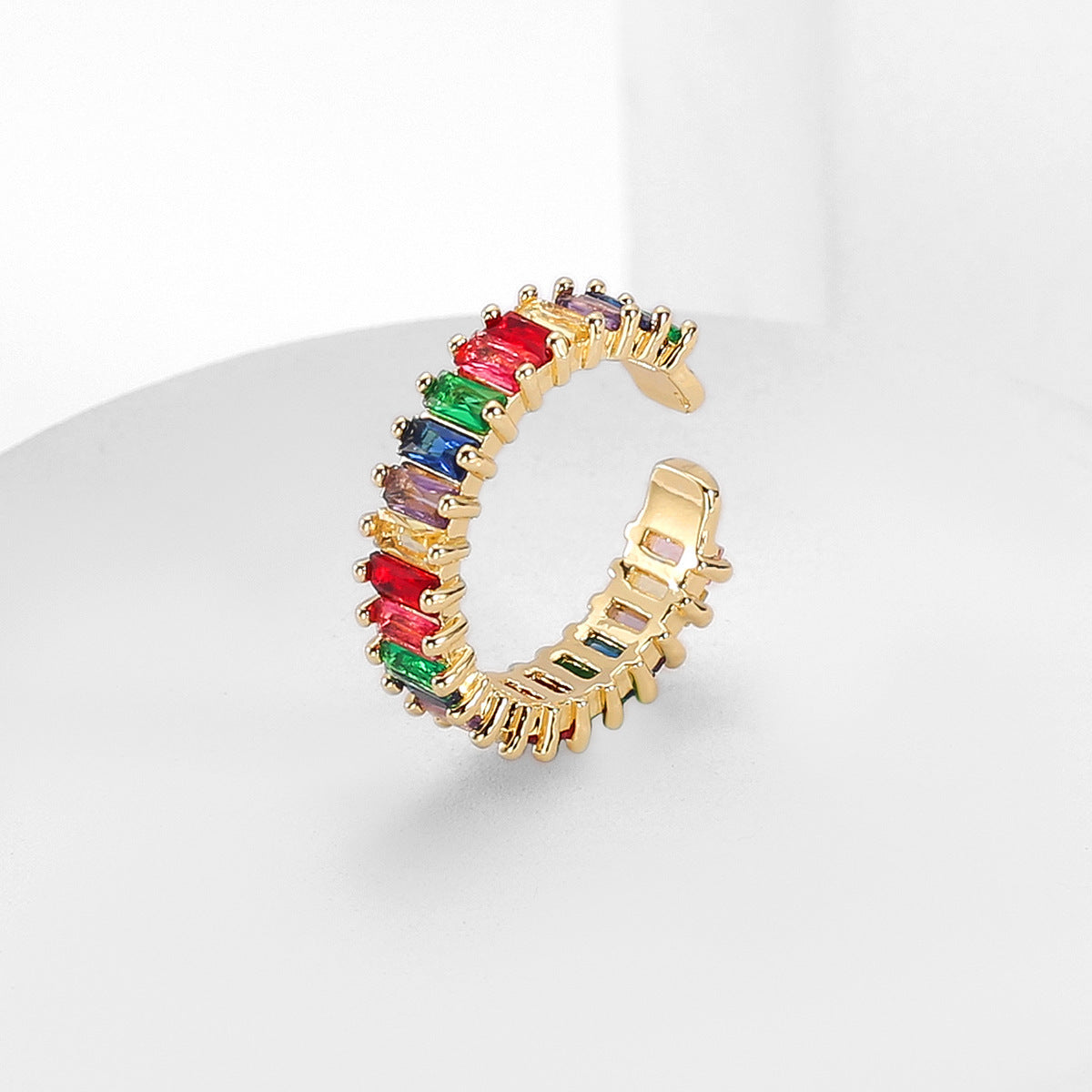 Simple Retro Knuckle Water Drop Geometry Diamond Ring Open Mouth Copper Geometric Animal Zodiac Electroplating Sweet