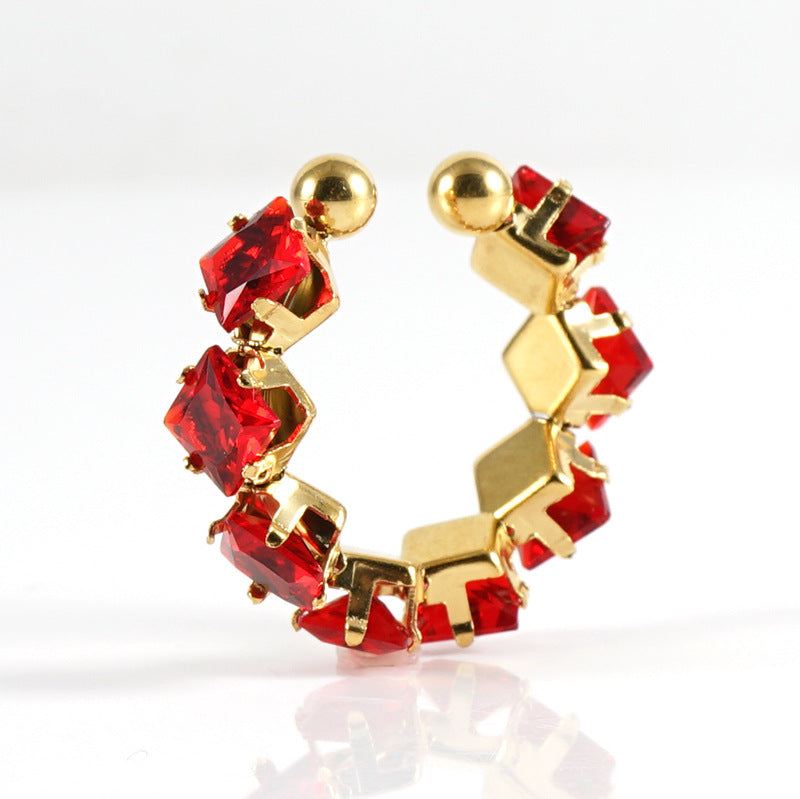 Stainless Steel Diamond Ring For Women Special Interest Design Elegant Jewellery With Brilliant White Diamonds