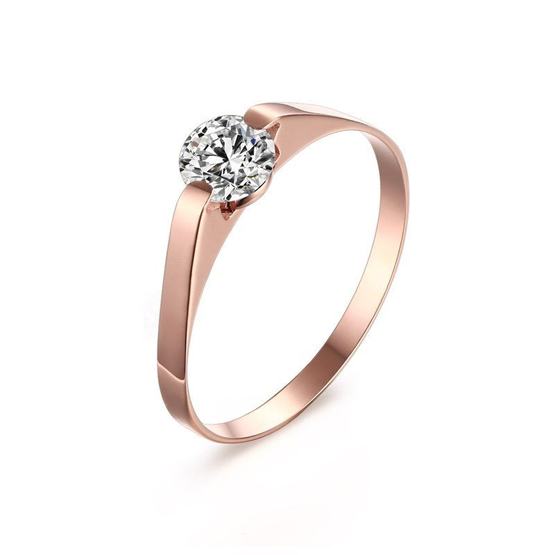 Stainless Steel Ring Rose Gold Tone For Women Elegant Minimal Band Color No 5 No 6 No 7 Smooth Finishes Everyday Wear