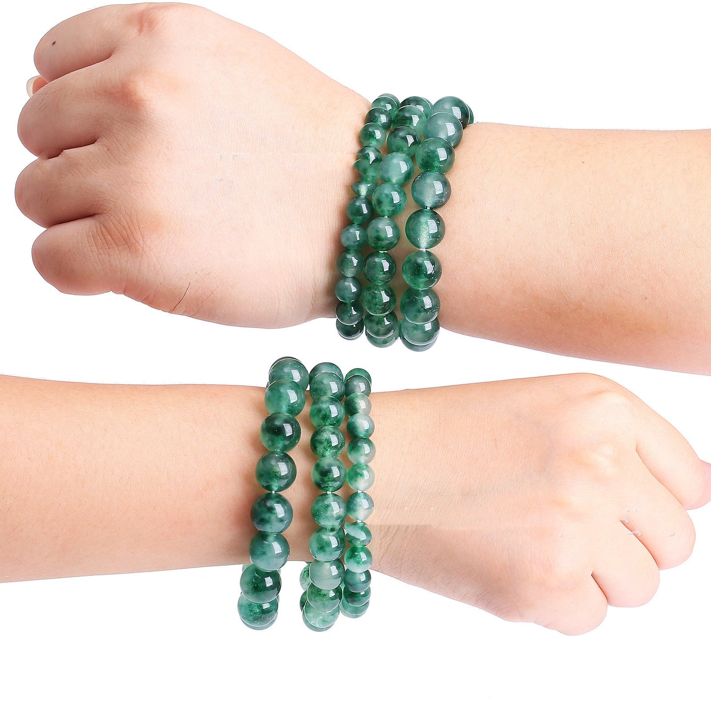 Womens Chalcedony Bracelet with Polished Aquamarine Beads Fashion Jewelry Accessories Beautiful Bead Bracelets