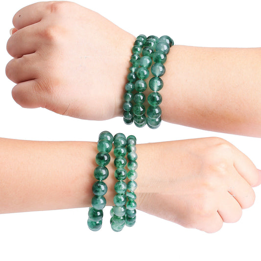 Womens Chalcedony Bracelet with Polished Aquamarine Beads Fashion Jewelry Accessories Beautiful Bead Bracelets