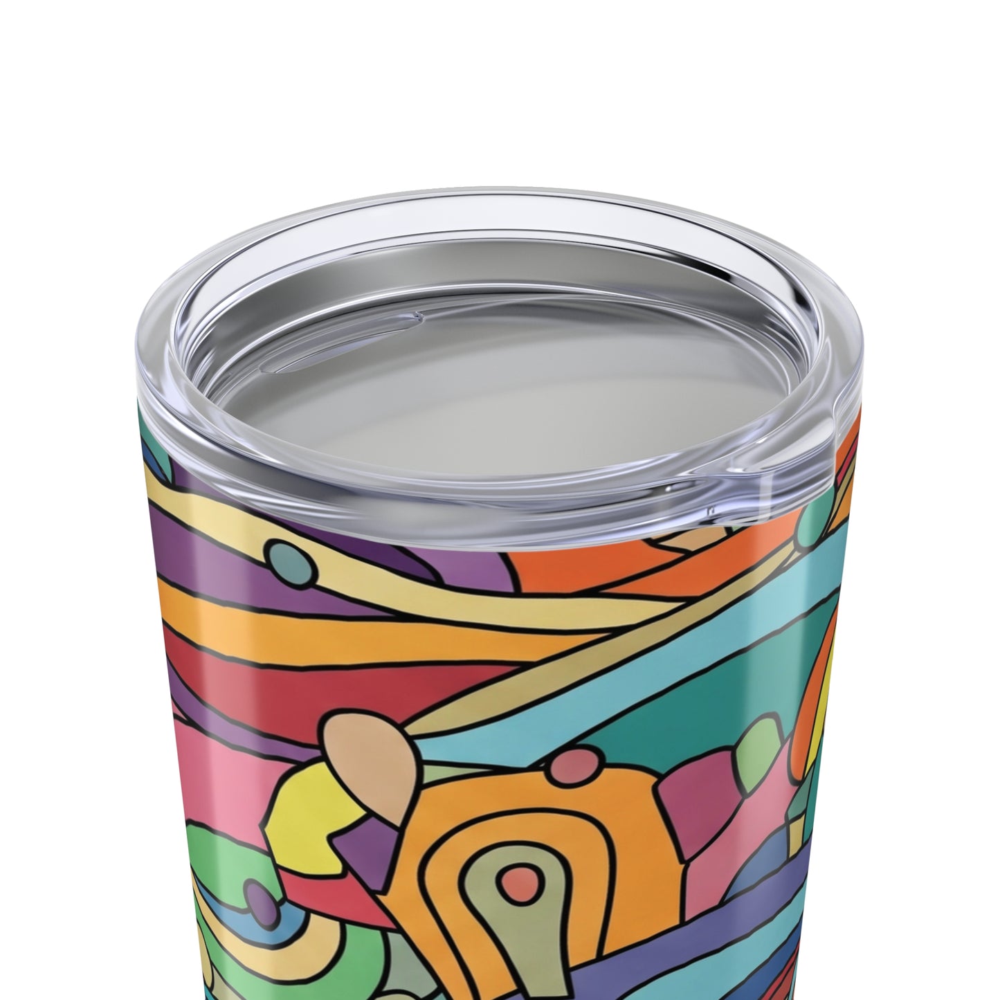 20 Ounce Steel Travel Mug With Double Wall Vacuum Insulated Spill Resistant BPA Free Printed Artwork For Hot And