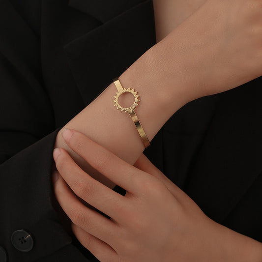 Sunflower Stainless Steel Bracelet Electroplated Jewelry