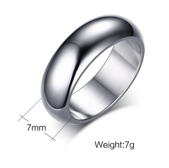 Mens Titanium Steel Ring Japanese Korean Design Plain Silver Uninlaid Band For Men Statement Japanese Uninlaid