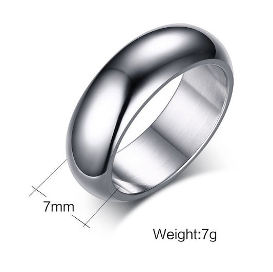 Mens Titanium Steel Ring Japanese Korean Design Plain Silver Uninlaid Band For Men Statement Japanese Uninlaid