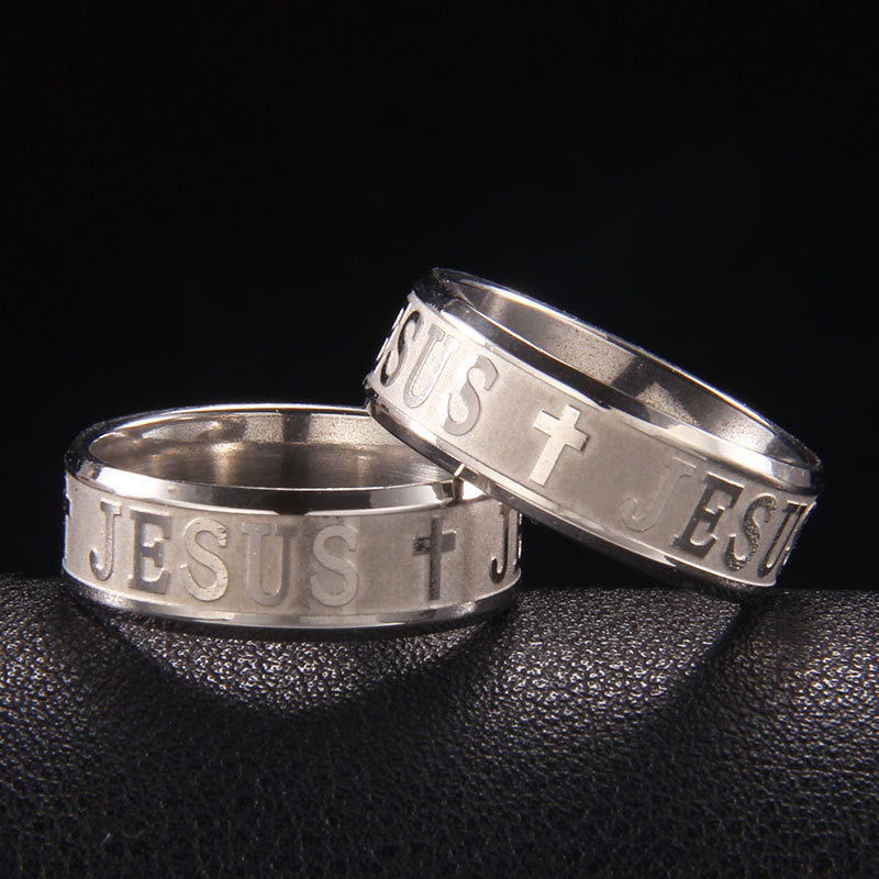 Stainless Steel Cross Ring Geometric Design for Men Religious Jewelry Gift Trendy Accessory Everyday Wear Gear