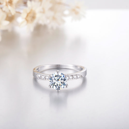 Heart Shaped Copper Ring With Cubic Zirconia Engagement Wedding Band Unisex Fashion Jewelry Gift For Women And Men