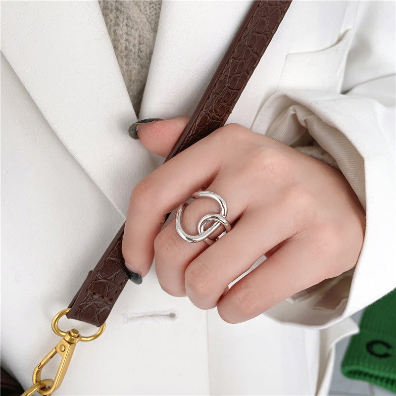 Women Silver Ring Electroplated Metal Simple Band Non Inlaid Design Gift for Her Jewelry Ideal Gift for Styles