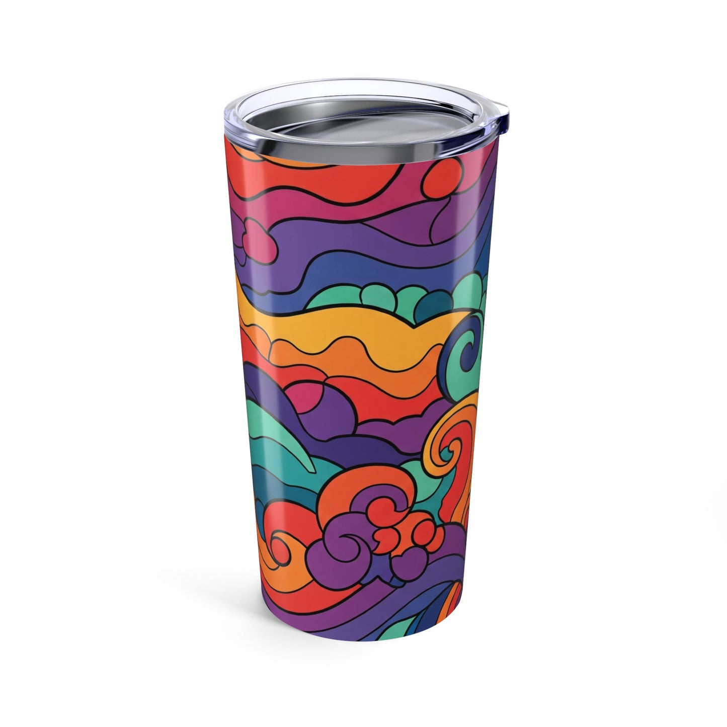 20oz Stainless Steel Tumbler With Printed Design Double Wall Vacuum Insulated Spill Resistant For Hot Or Cold