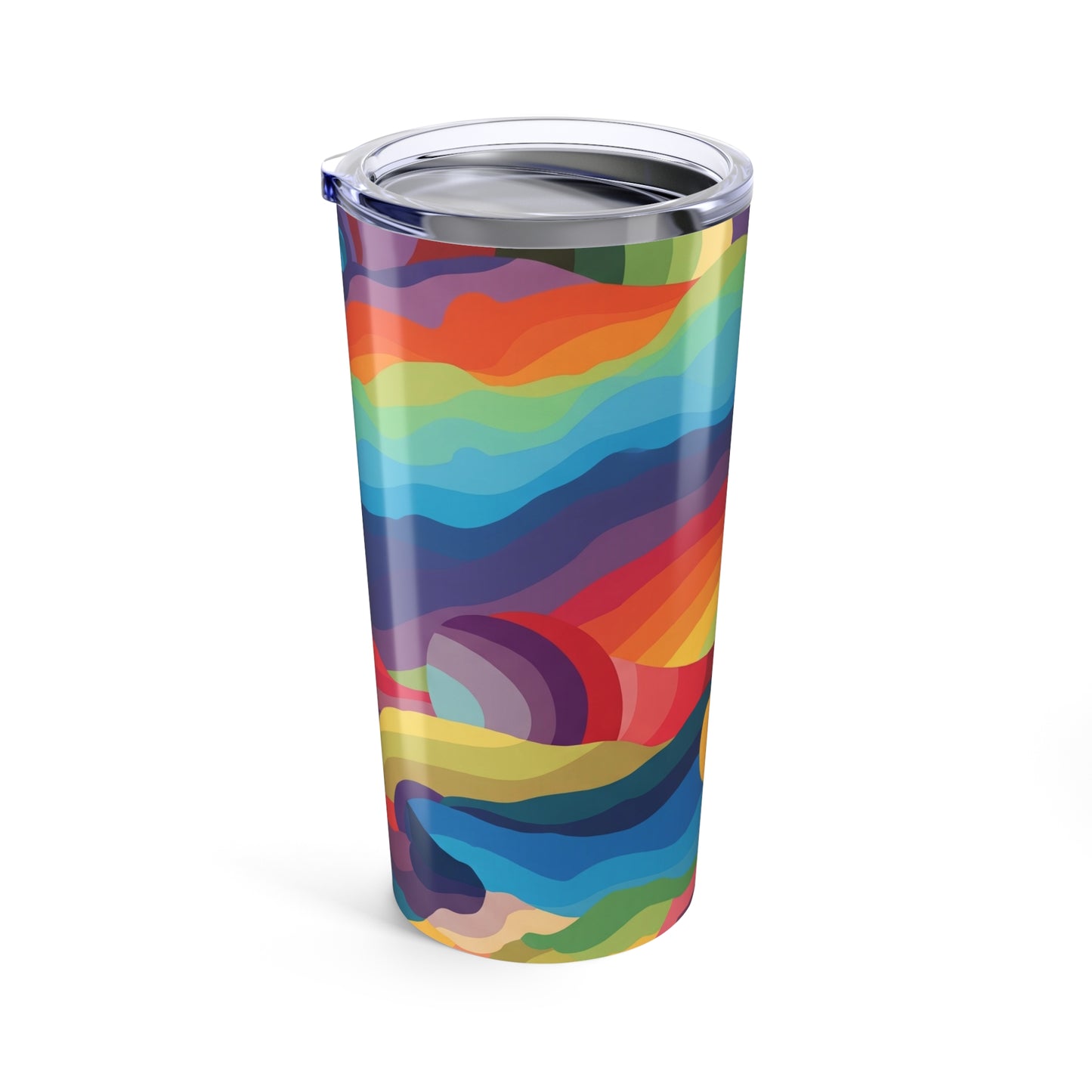 20 Oz Stainless Steel Tumbler With Printed Design Double Wall Vacuum Insulation Spill Resistant Hot Cold Coffee Cup