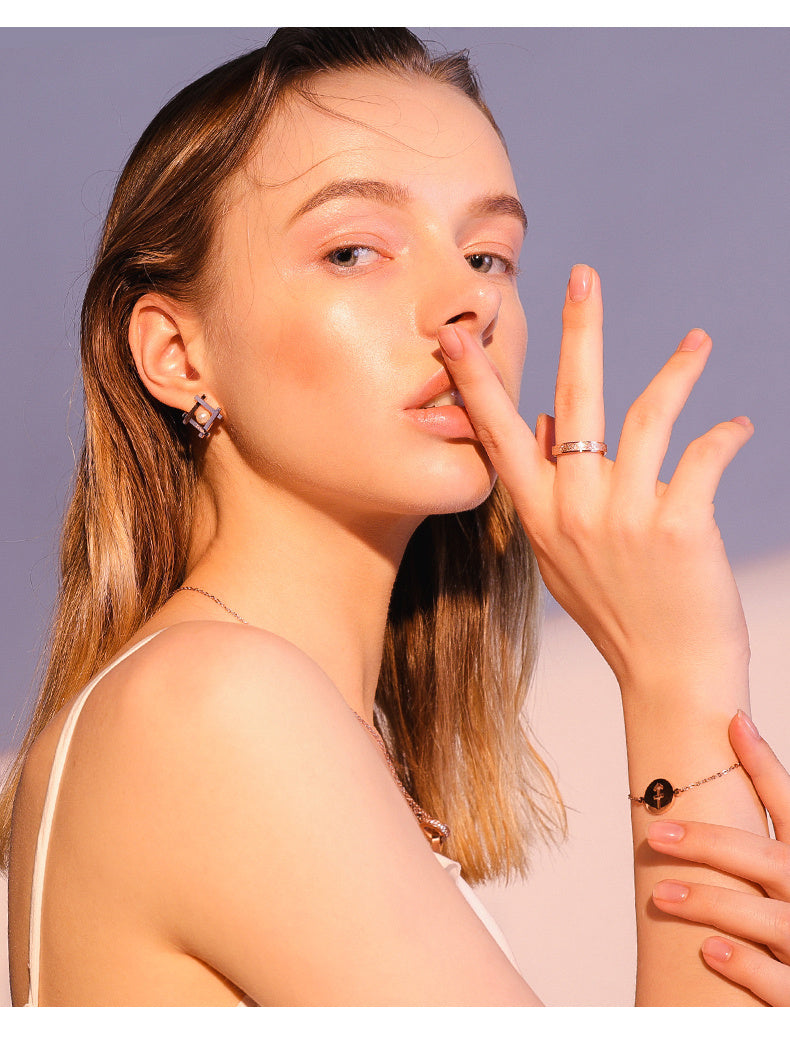 Titanium Steel Frosted Ring Rose Gold Minimalist Band