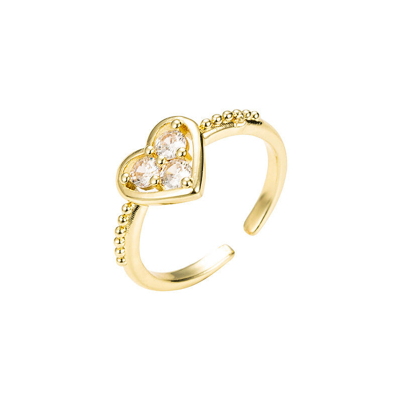 Gold Plated Copper Ring Elk Love Christmas Jewelry Fashion