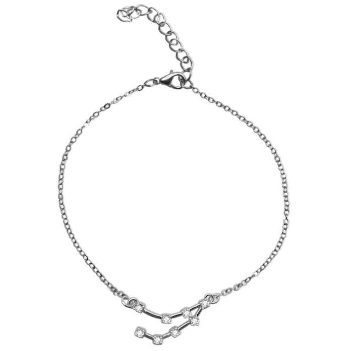 Crystal Constellation Bracelet For Women And Girls Adjustable Length Extender Chain Alloy Charm Everyday Style