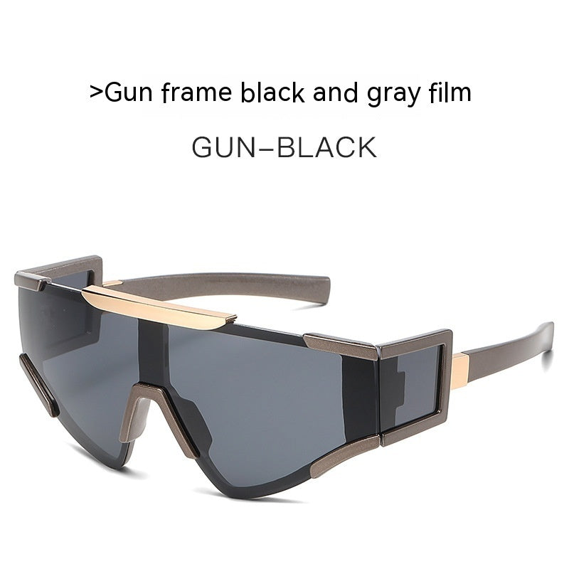 Mens Cycling Sunglasses Outdoor Sports Full Frame UV Protection Special Shaped Mirror Glasses PC Frame Comfort
