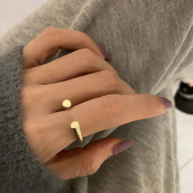 Gold Plated Adjustable Geometric Ring For Women Index Finger Jewelry Gift For Her Elegant Accessory Chic Style