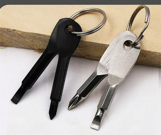 Keychain Screwdriver Set Mini Portable Design Phillips Flat Blade And Hex Cross Head For On The Go Repairs Now