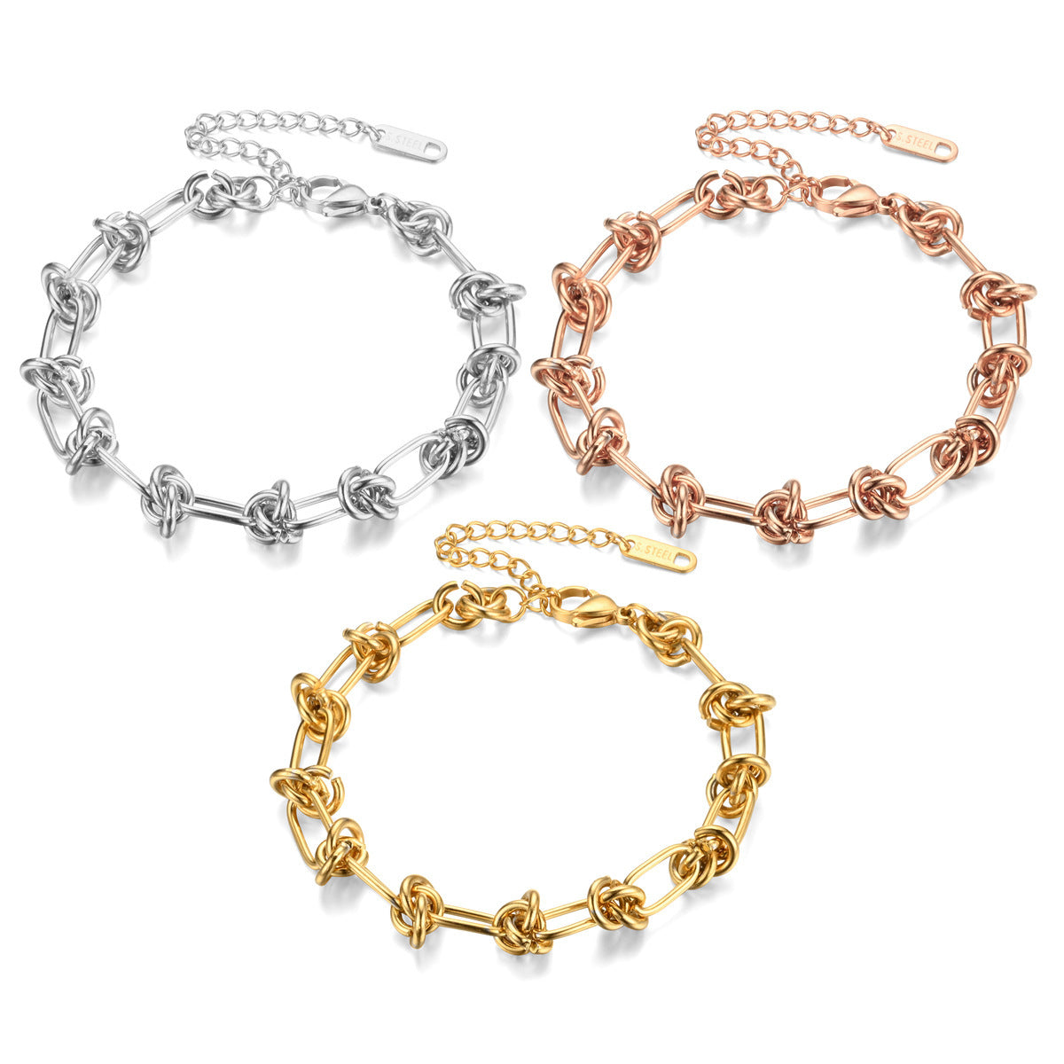 Unisex Stainless Steel Braid Buckle Bracelet Heart Shaped Hollow Out Ethnic Design In Gold Steel Elegant Piece
