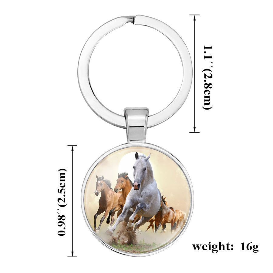 Alloy Keychain for Women and Men Exquisite Craftsmanship Durable Key Ring 25mm Glass Diameter For Everyday Use