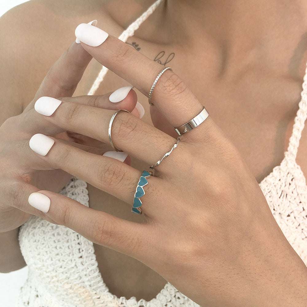 Geometric Drop Oil Ring Alloy Jewelry Europe Style