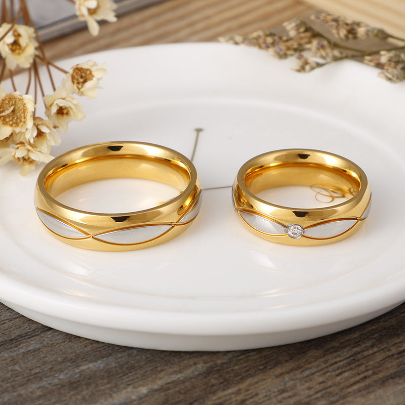 Titanium Steel Unisex Ring Geometric Design Electroplated Finish Hypoallergenic Gift For Festivals Individually Packed