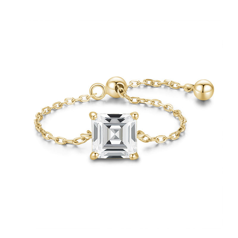 Women 925 Sterling Silver Ring Inlaid Simulated Diamond Zircon European American Opening Jewelry Fashion Rings