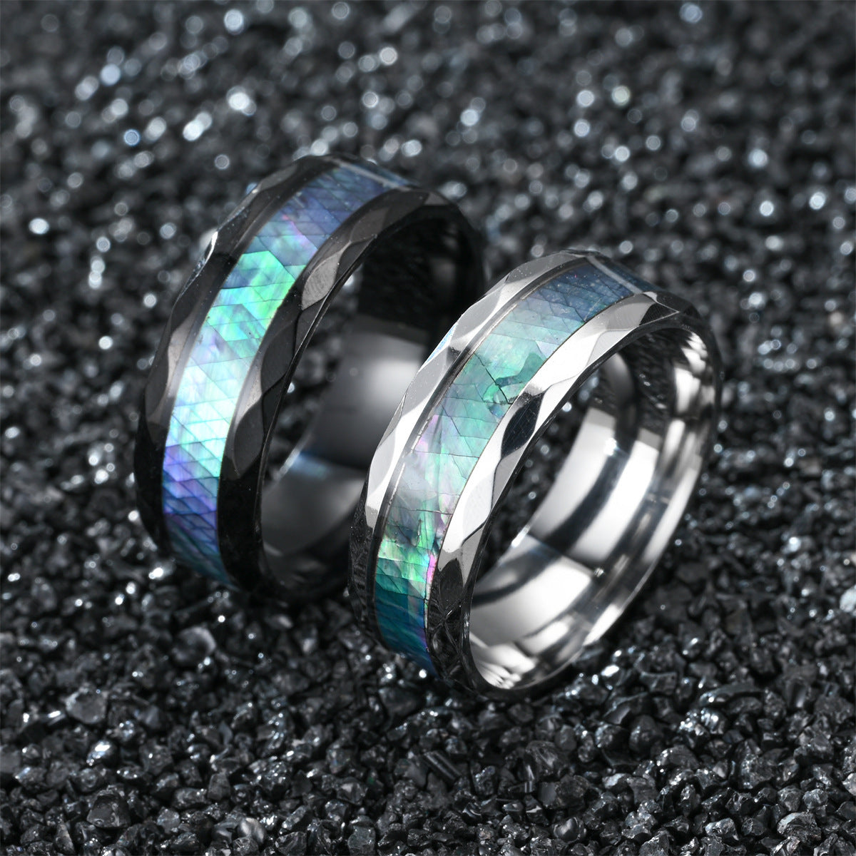 Mens Stainless Steel Diamond Cut Ring Fashion Jewelry For Men Elegant Ring Durable Everyday Wear Accessory Now