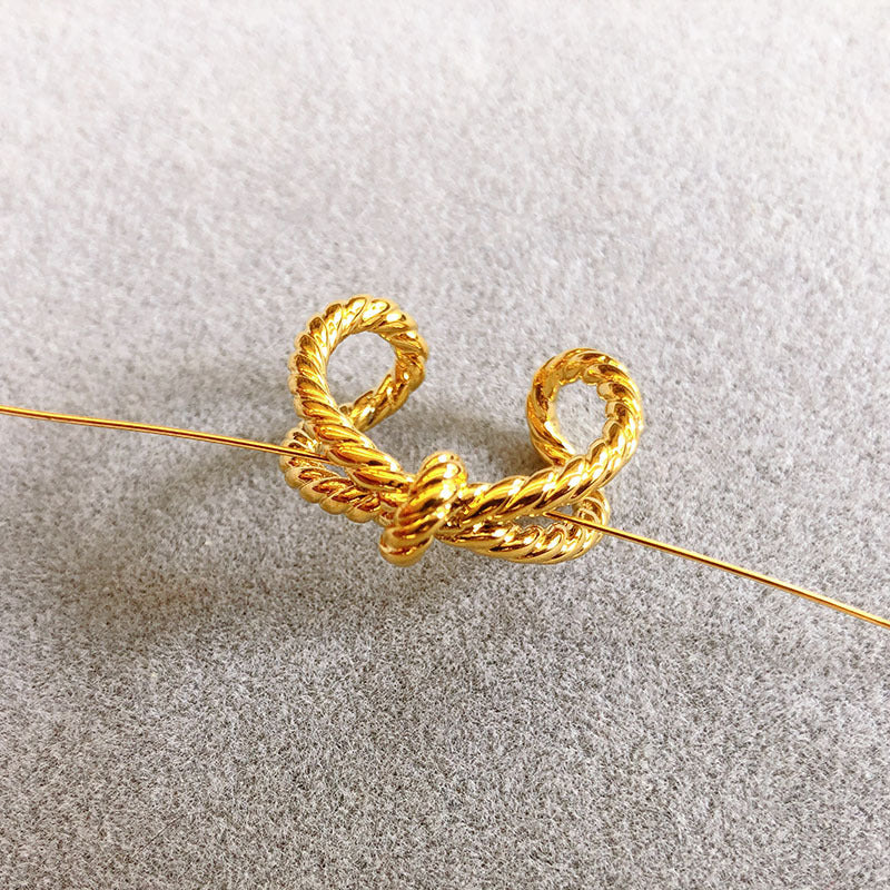 Knot Ring Adjustable Opening Gold Plated Copper Ring For Women Girls Ladies Fashion Jewelry Statement Piece Style