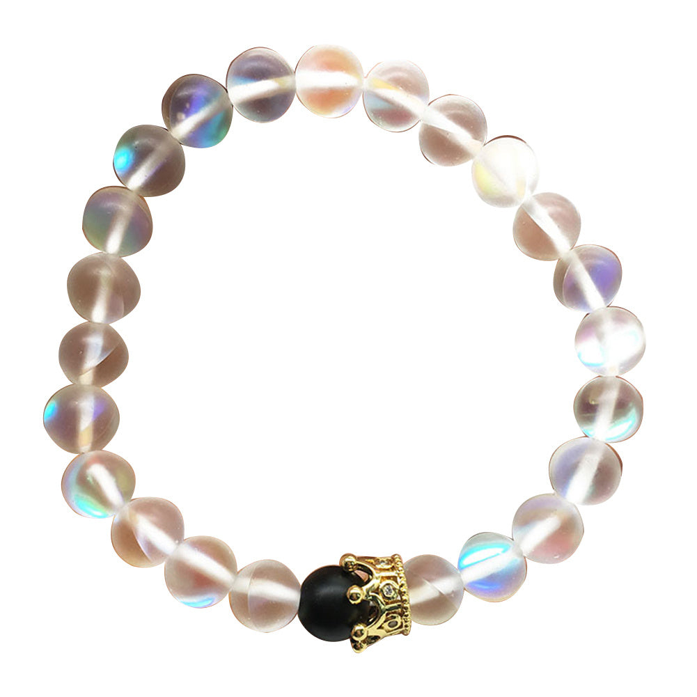 Unisex Constellation Glass Bead Bracelet 8mm Beads 19cm Length For Anniversary Gift Or Couple Opening Ceremony