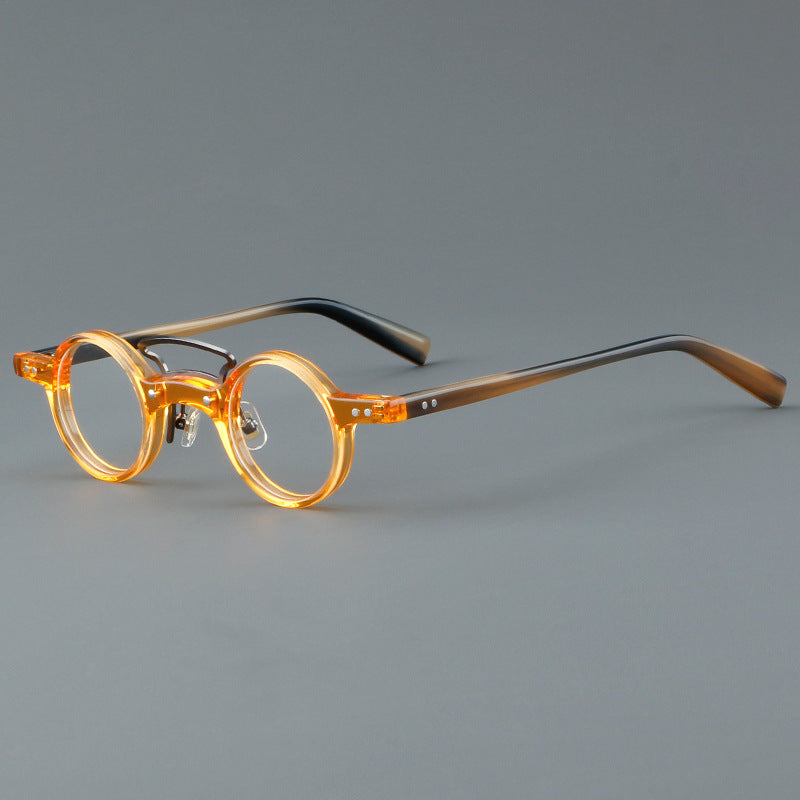 Round Rim Glasses Small Frame AC Lenses Retro Style Inspired by Literature and Art Hong Kong Fashion 1920 1980